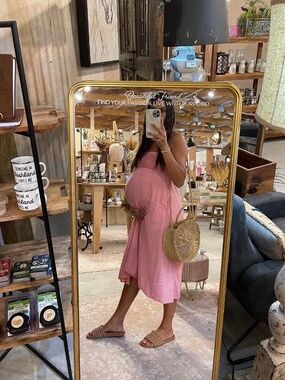 Solai Midi Linen Blend Dress sz medium